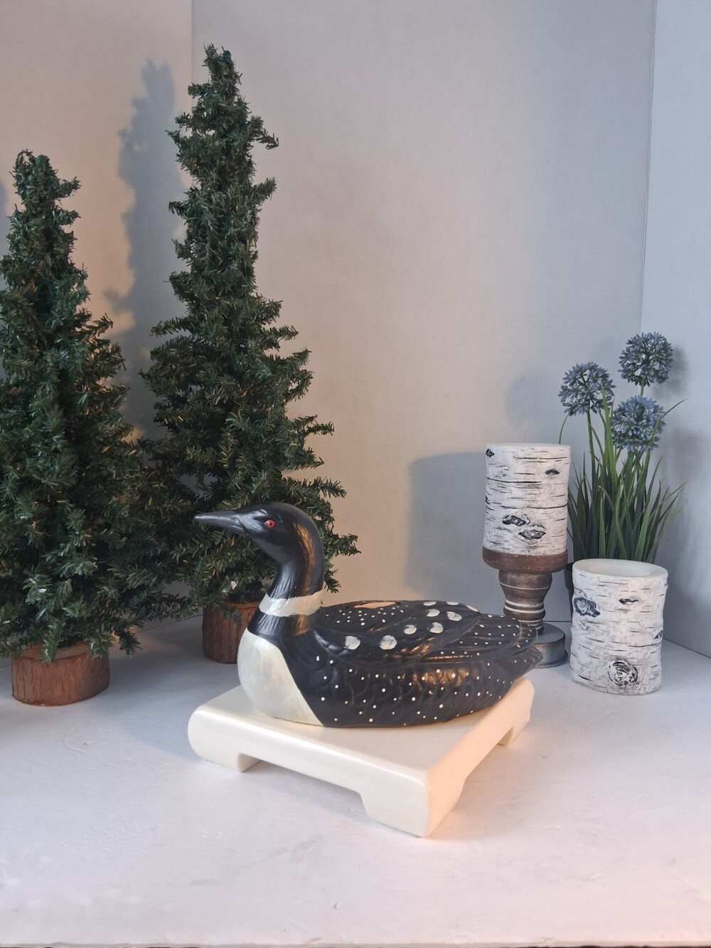 VTG 80's Berco "The Looney Bank" Ceramic Loon Coin Bank w/ Stopper